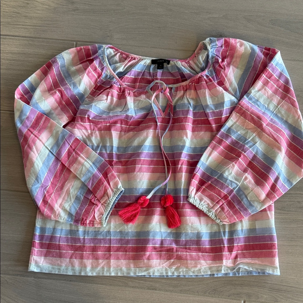 J.Crew striped peasant blouse - size M